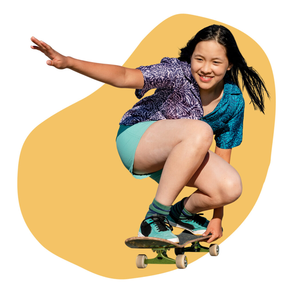 girl skateboarding png badge sticker hobby photo blob shape transparent background